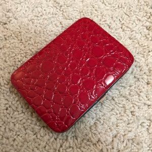 Paige Red Snakeskin Wallet